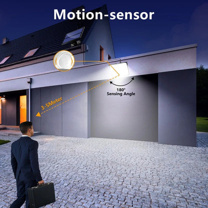 106LED Split Solar Light Outdoor Waterproof With Motion Sensor Floodlight Remote Control 3 Modes For Patio Garage